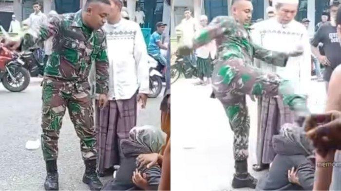 Pria Berseragam TNI Ngamuk, Tendang Warga