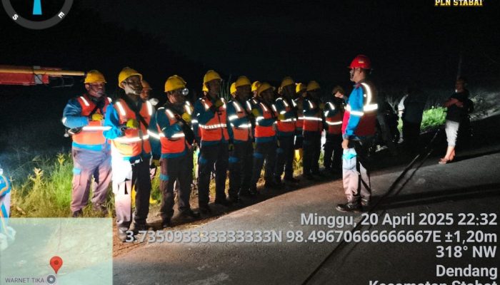 Alat Berat PTPN Tabrak Tiang Listrik, Ratusan Rumah Terdampak, Personel ULP PLN Stabat Diterjunkan