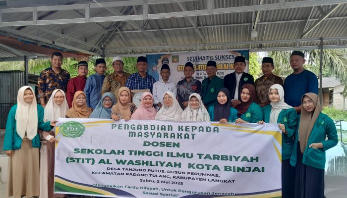STIT Al-Washliyah Binjai Laksanakan Pengabdian kepada Masyarakat, Buat Pelatihan Bilal Mayit di Desa Tanjung Putus