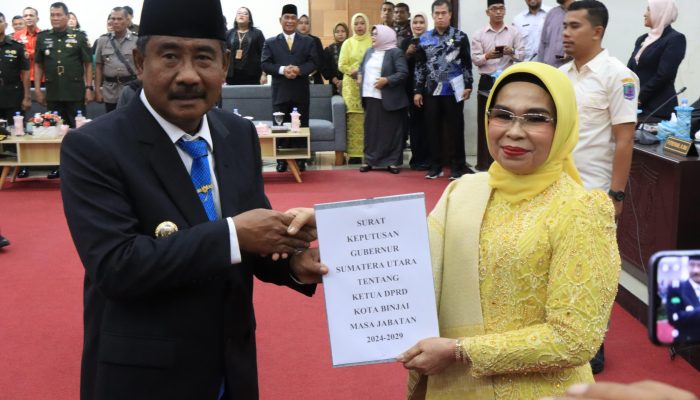 Ketua DPRD Kota Binjai Dilantik, Wali Kota Harap Sinergi