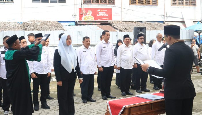 Pelantikan Pejabat Pimpinan Tinggi Pratama Pemko Binjai di Pasar Tavip
