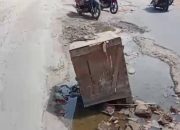 Jelang Tahun Baru 2026, Jalan Nasional di Tanjung Pura Rusak Parah