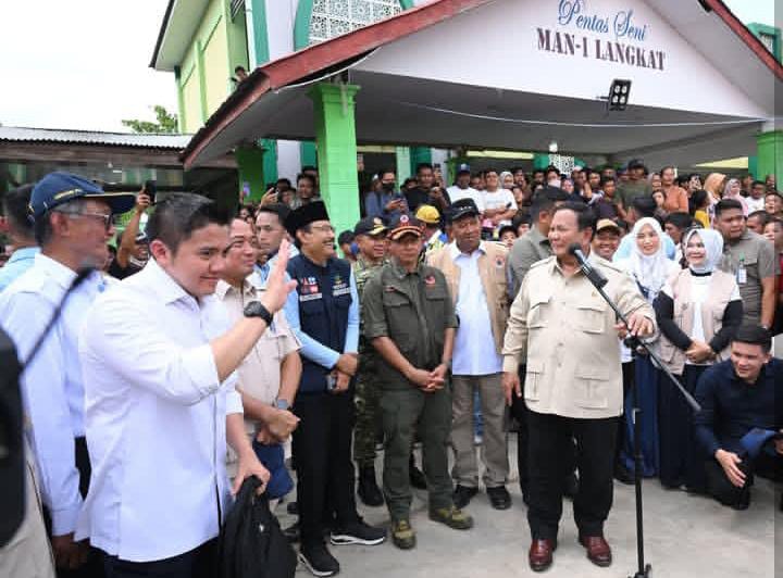Prabowo Perintahkan Perbaikan Tanggul Jebol di Langkat