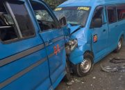 Tabrakan Sesama Angkot Timtak di Jalur Nasional Padang–Langkat, Polisi Lakukan Olah TKP