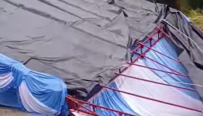 Hujan Deras dan Angin Kencang Hancurkan Tenda Resepsi Pernikahan di Padang Tualang