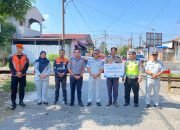 PT Jasa Raharja Serahkan Bantuan Palang Pintu Perlintasan Kereta Api di Kota Binjai
