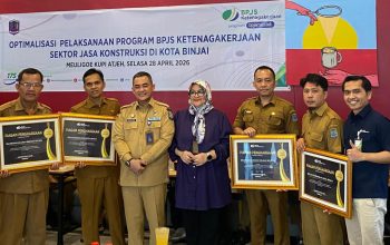 Dorong Perlindungan Pekerja Konstruksi, BPJS Ketenagakerjaan Binjai Apresiasi 4 OPD Mitra Strategis
