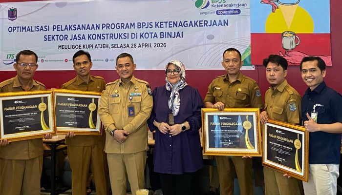 Dorong Perlindungan Pekerja Konstruksi, BPJS Ketenagakerjaan Binjai Apresiasi 4 OPD Mitra Strategis