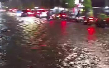 Diguyur Hujan Deras, Jalinsum Medan-Aceh di Binjai Tergenang Air