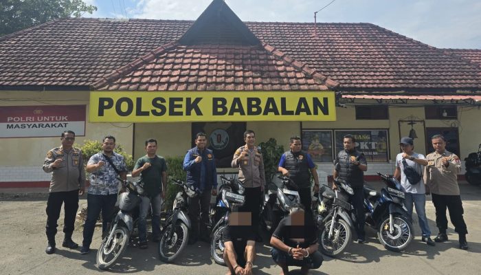 Modus Berburu Jadi Kedok, Polsek Babalan Bongkar Kasus Curanmor, Enam Kendaraan Diamankan