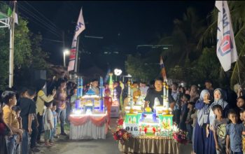 Gemerlap Tahun Baru Islam di Banyumas Langkat, Miniatur Masjid Bercahaya Curi Perhatian Warga