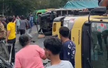 Empat Tewas, Delapan Luka dalam Kecelakaan Beruntun Sembilan Kendaraan di Sibolangit