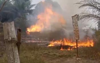 Kebakaran Sumur Minyak Tua di Sei Lepan Langkat