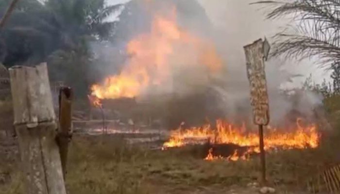 Kebakaran Sumur Minyak Tua di Sei Lepan Langkat