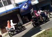 Konvoi Pelajar Warnai Jalanan Stabat, Tak Pakai Helm
