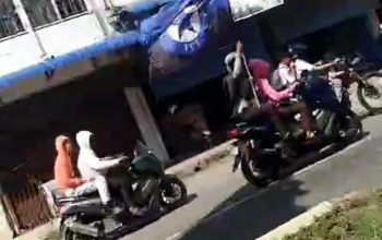 Konvoi Pelajar Warnai Jalanan Stabat, Tak Pakai Helm