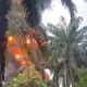 Dapur Penyulingan Minyak Ilegal di Gebang Terbakar