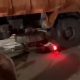 Kecelakaan di Pintu Tol Kwala Bingai Stabat, Motor Remuk di Bawah Truk