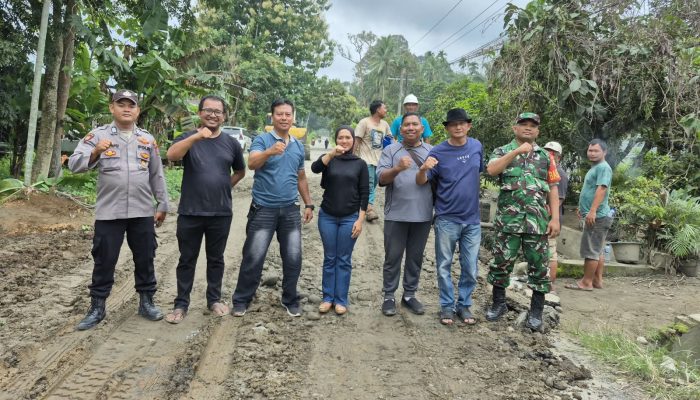 Gorong-Gorong Amblas Ganggu Akses Warga, Forkopimcam Salapian dan Warga Gotong Royong Perbaiki