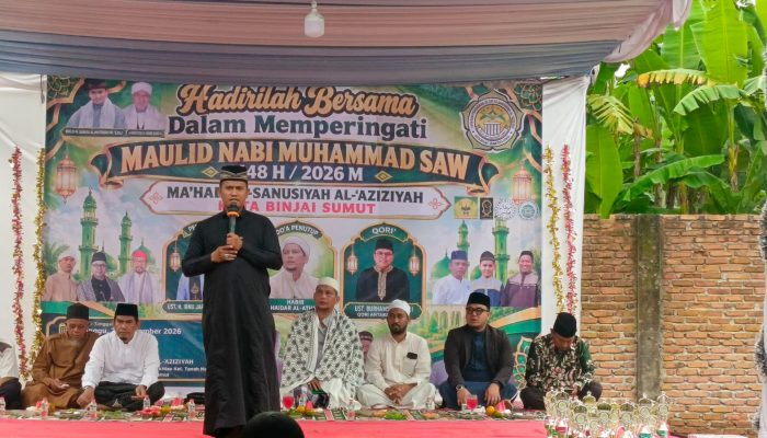 Hadiri Maulid Nabi di Ponpes As-Sanusiyah Al-‘Aziziyah, Camat Binjai Selatan Ajak Teladani Akhlak Rasulullah