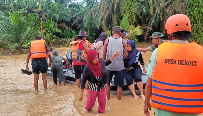 Banjir Kembali Rendam Desa Sekoci Besitang, Warga Dievakuasi