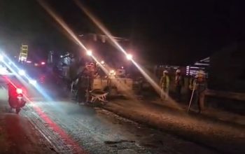 Pengaspalan Jalan Lintas Sumatera di Langkat Dimulai, Arus Lalu Lintas Mulai Tersendat