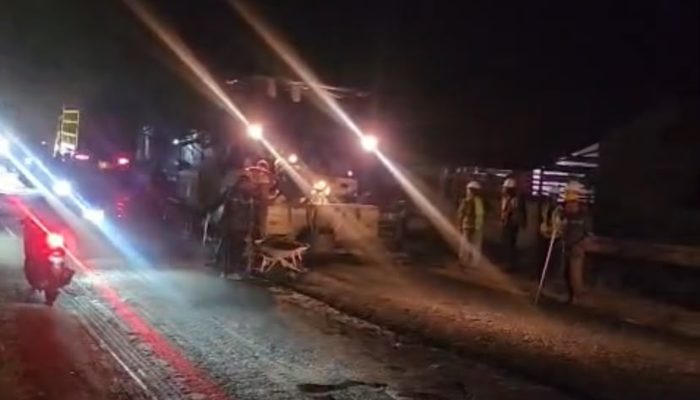 Pengaspalan Jalan Lintas Sumatera di Langkat Dimulai, Arus Lalu Lintas Mulai Tersendat