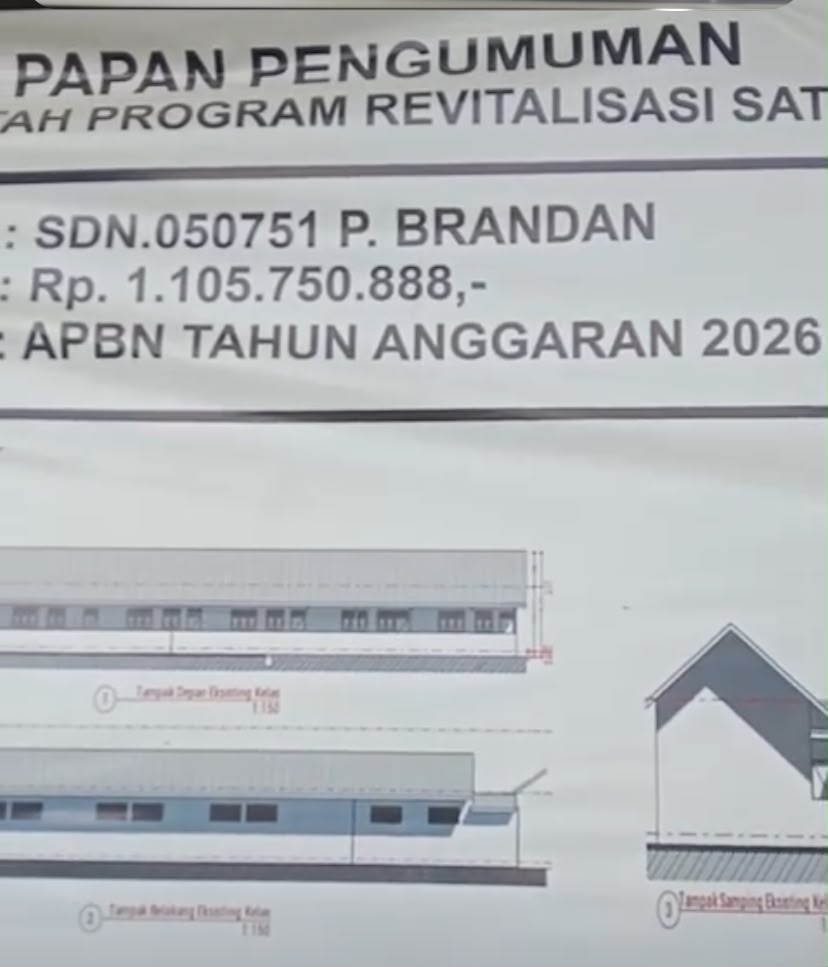 Proyek Rp1,1 Miliar SD Negeri 050751 Pangkalan Brandan