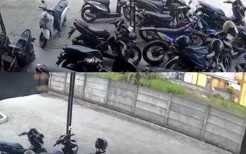 Terekam CCTV, Dua Orang Diduga Hendak Curi Motor di Stabat, Aksi Gagal Setelah Teriakan “Maling!”