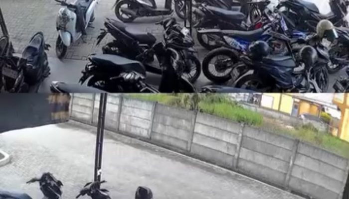 Terekam CCTV, Dua Orang Diduga Hendak Curi Motor di Stabat, Aksi Gagal Setelah Teriakan “Maling!”